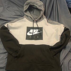 Nike Men's Military Drab Green, Cream and Gray shoulders/hood Air Hoodie.